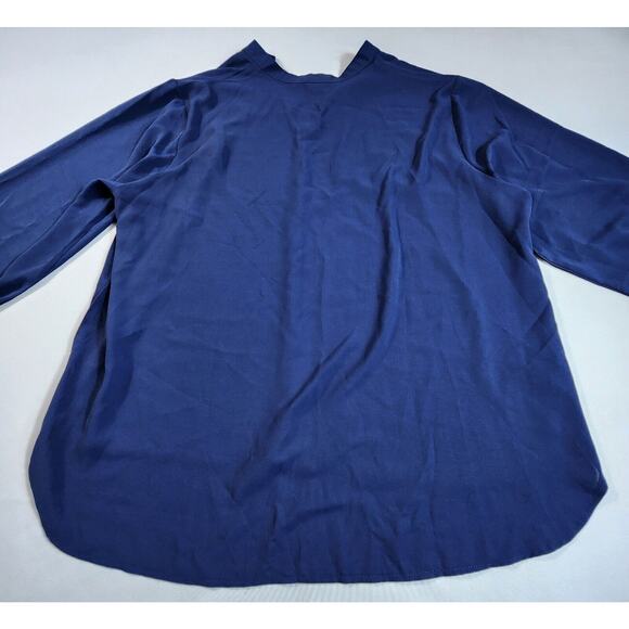 Dressy V Neck Long Sleeve Blouse Loose Fit Lightweight Womens Plus Size 4XL - Picture 3 of 8